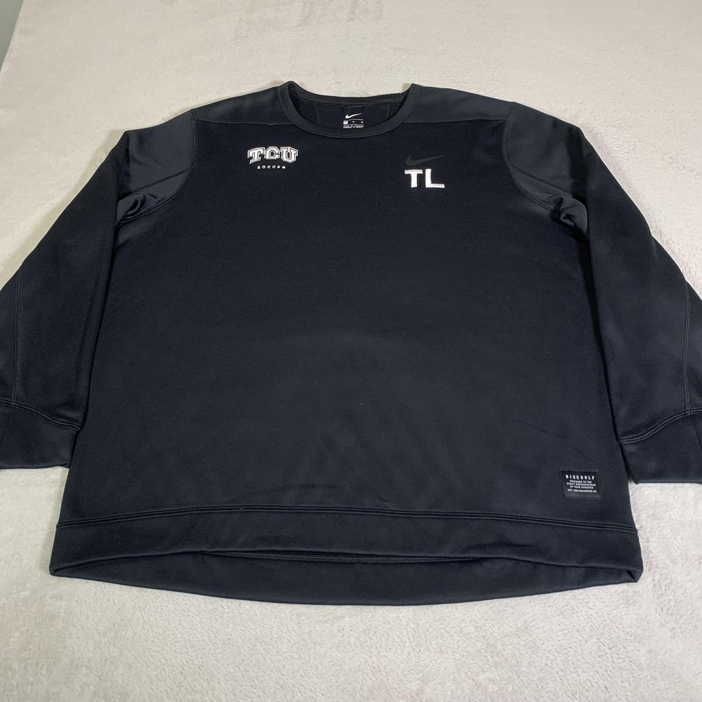 TCU Horned Frogs Sweatshirt Mens XL Black Soccer Nike Crewneck TL Player Issued